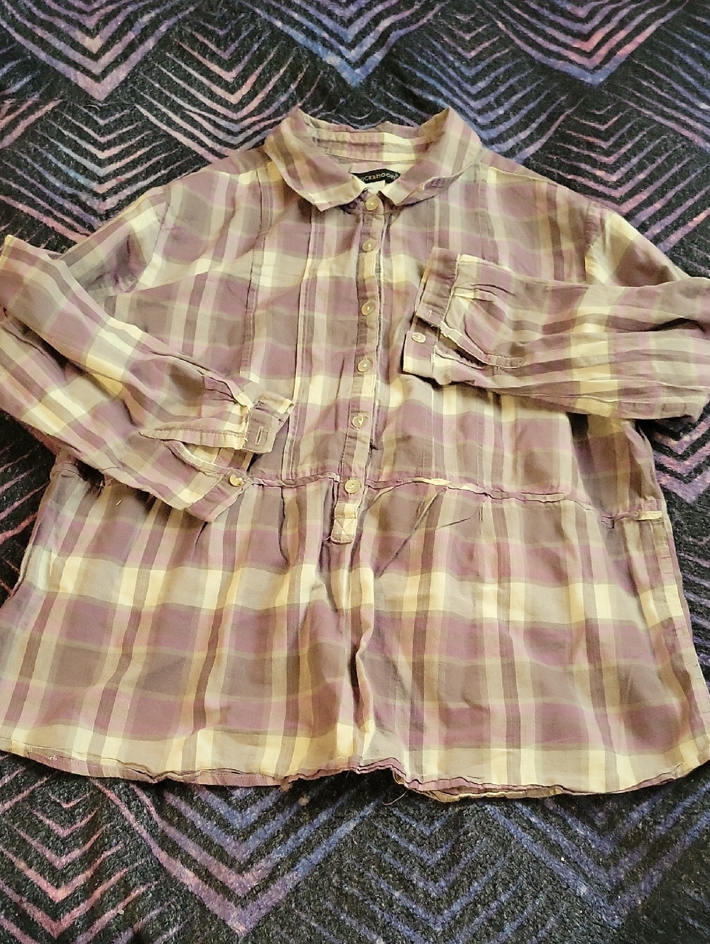 Preswick & Moore Lavender and Cream Plaid Button-Up